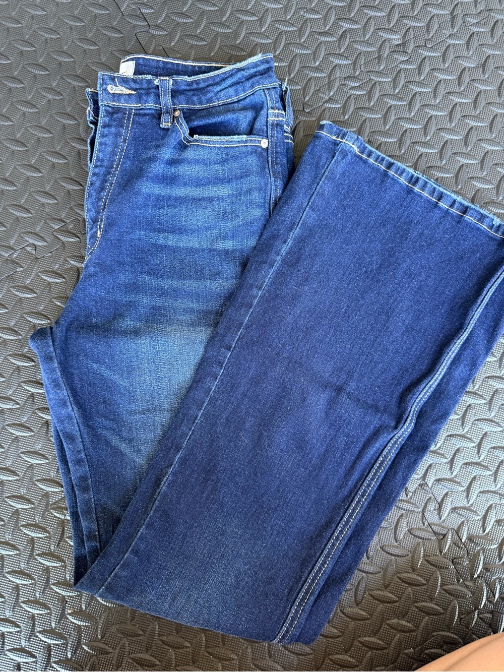 KanCan Dark Blue Flared Wide Leg Jeans